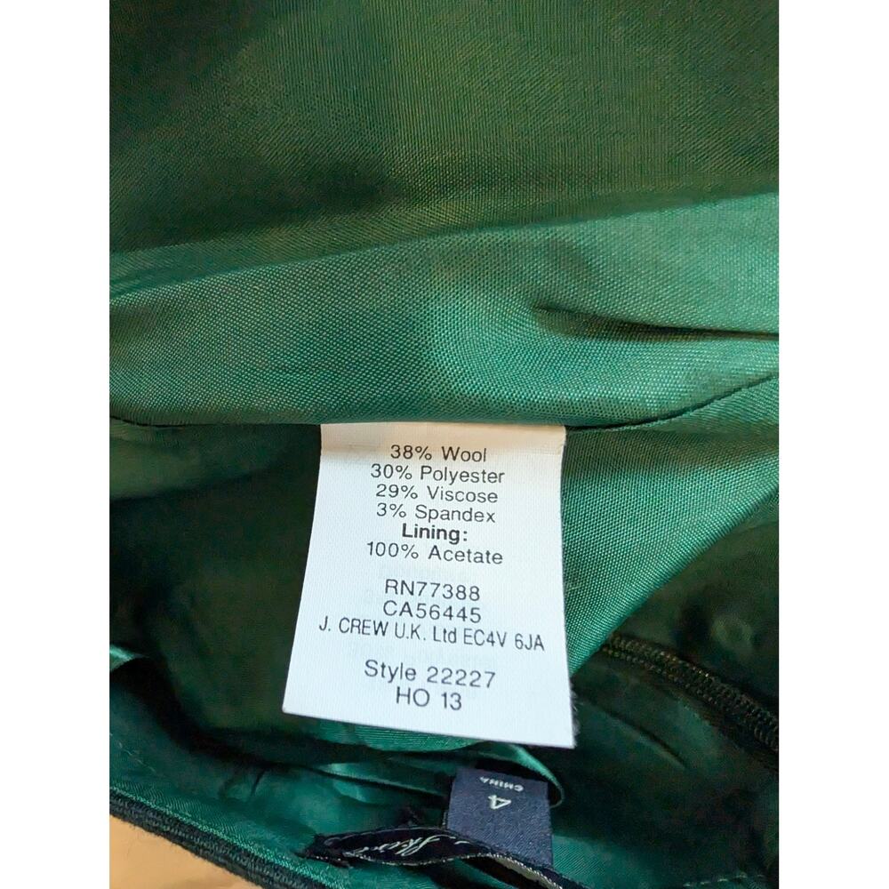 J.Crew Blackwatch Plaid Wool Blend Pencil Skirt Green Blue Size 4 Classic Fit - Picture 7 of 7